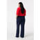 MS Mode wide leg regular waist gestreepte broek donkerblauw