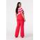 MS Mode wide leg regular waist gestreepte broek rood