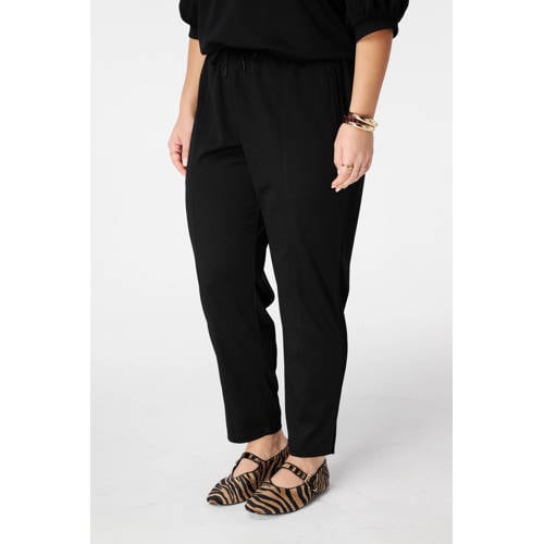 MS Mode slim regular waist broek zwart afbeelding