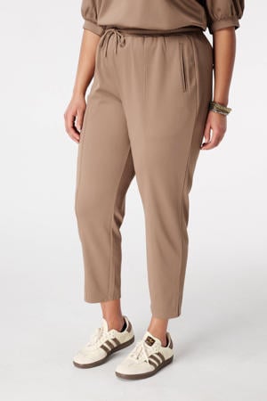 slim regular waist broek taupe