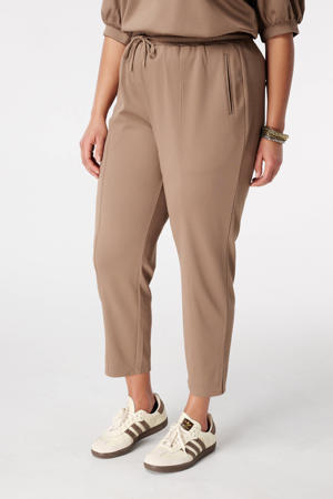 slim regular waist broek taupe