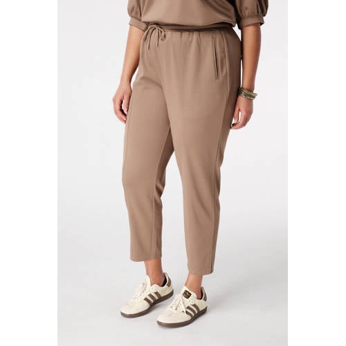 MS Mode slim regular waist broek taupe afbeelding