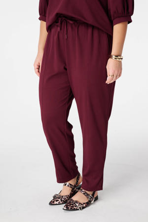 slim regular waist broek donkerrood
