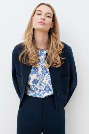 jasje met linnen marineblauw