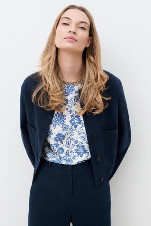 jasje met linnen marineblauw