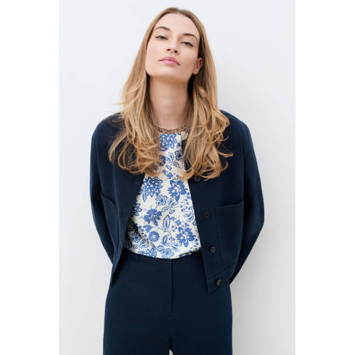 Caroll jasje met linnen marineblauw afbeelding