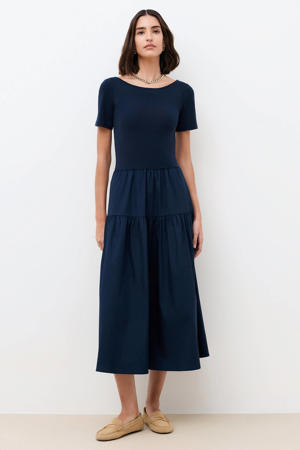 midi jurk marineblauw