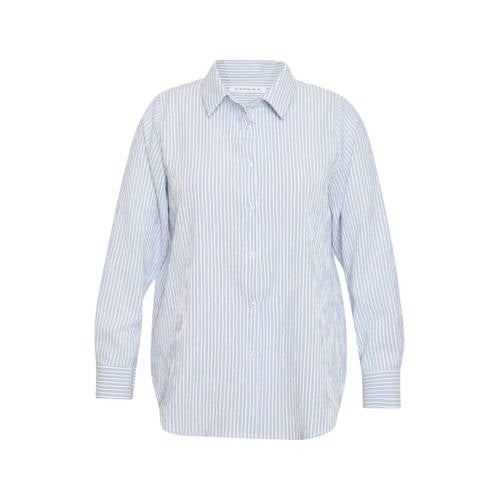 Paprika blouse met krijtstreep lichtblauw afbeelding