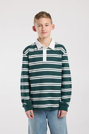 gestreepte polo groen