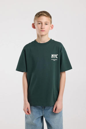 T-shirt met backprint donkergroen