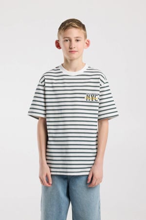 gestreepte T-shirt wit