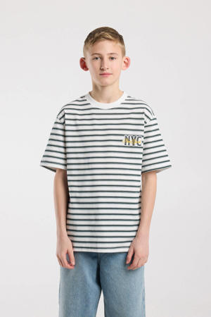 gestreepte T-shirt wit