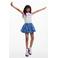 Desigual gebloemde ballonrok medium blue denim