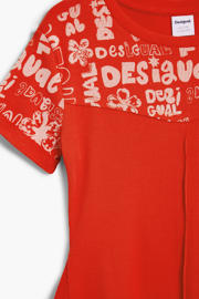 thumbnail: Desigual A-lijn midi jurk met tekst - rood