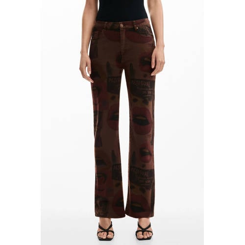 Desigual straight leg jeans bruin afbeelding