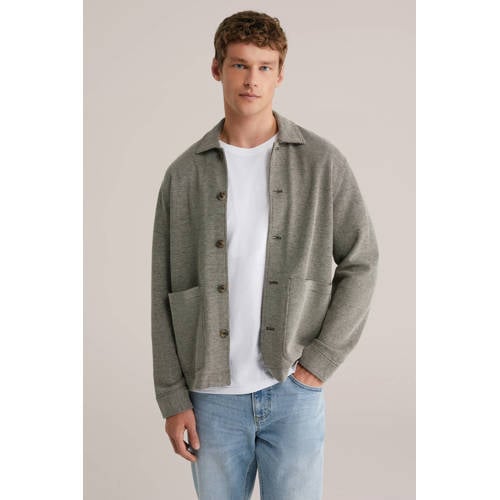 WE Fashion overshirt grijsgroen afbeelding