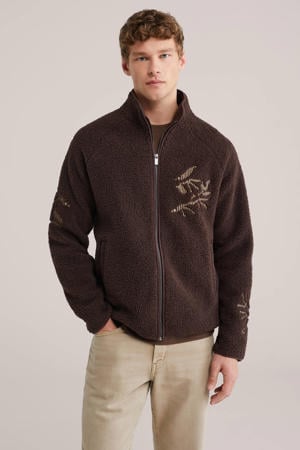 teddy fleecevest donkerbruin