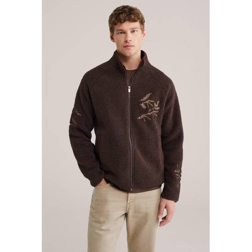 WE Fashion teddy fleecevest donkerbruin afbeelding