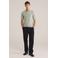 WE Fashion regular polo met ingebreid patroon groen