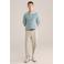WE Fashion regular polo met ingebreid patroon grijsgroen