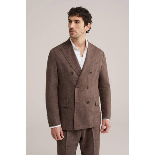 WE Fashion colbert met linnen bruin afbeelding