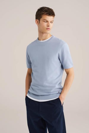 regular T-shirt met ingebreid patroon