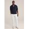 WE Fashion regular casual overhemd met ingebreid patroon donkerblauw