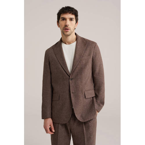 WE Fashion colbert met linnen bruin afbeelding