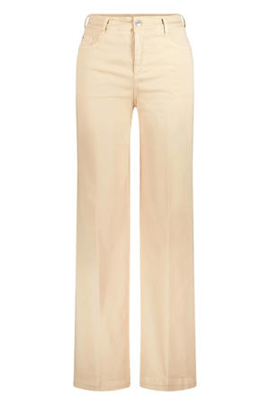 denim wide leg regular waist broek beige
