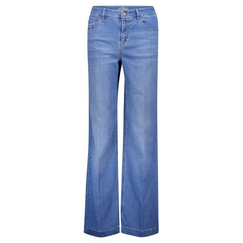 gardeur high waist wide leg jeans medium blue denim afbeelding