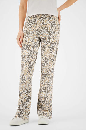 denim regular waist flared broek beige