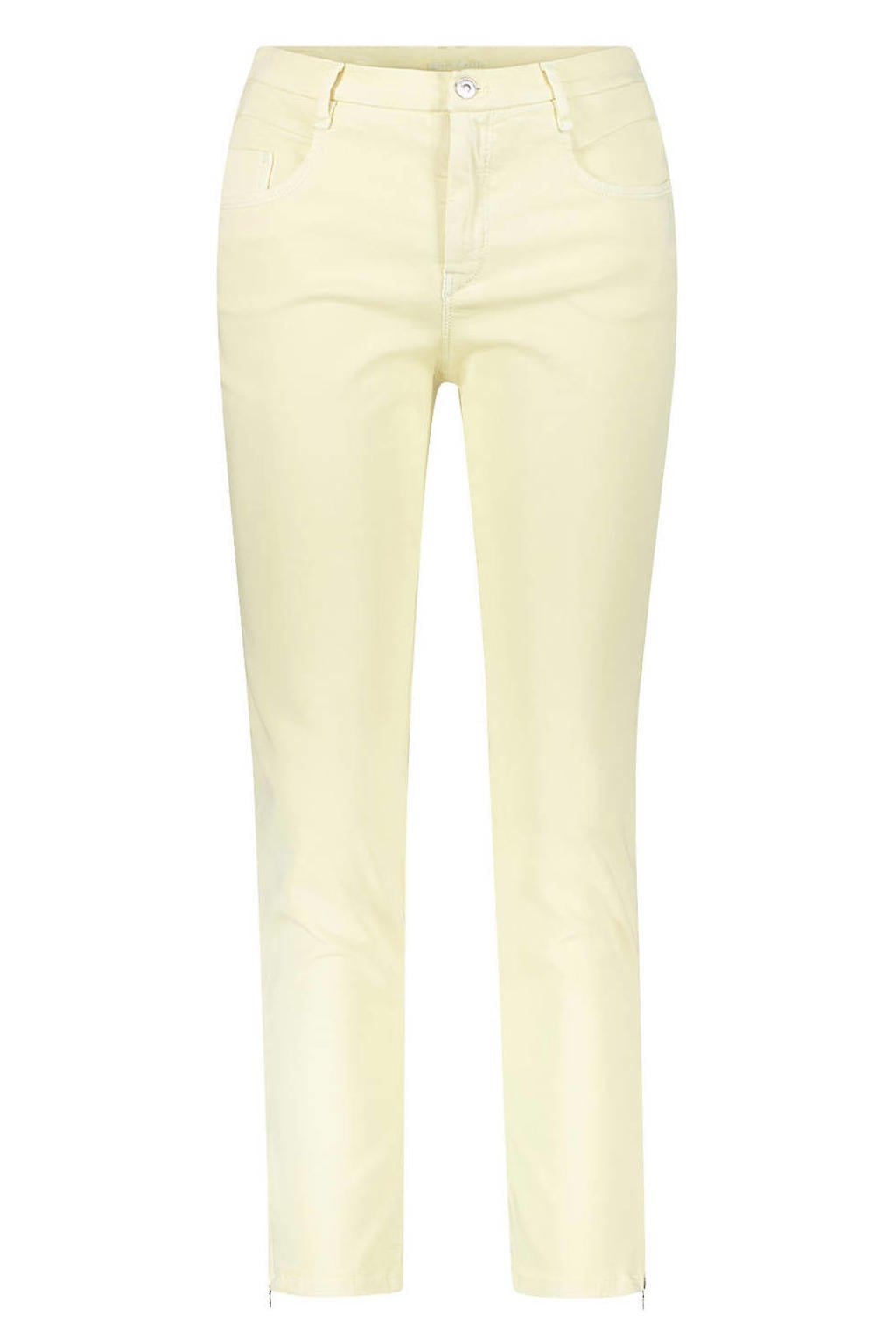 Lichtgele dames gardeur slim fit jeans van denim met regular waist en effen