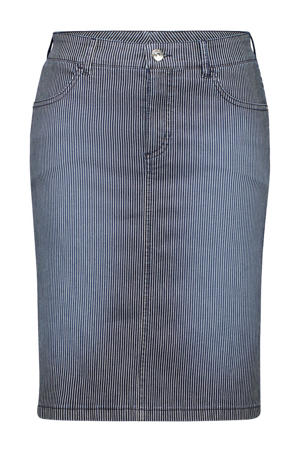 spijkerrok met krijtstreep medium blue denim