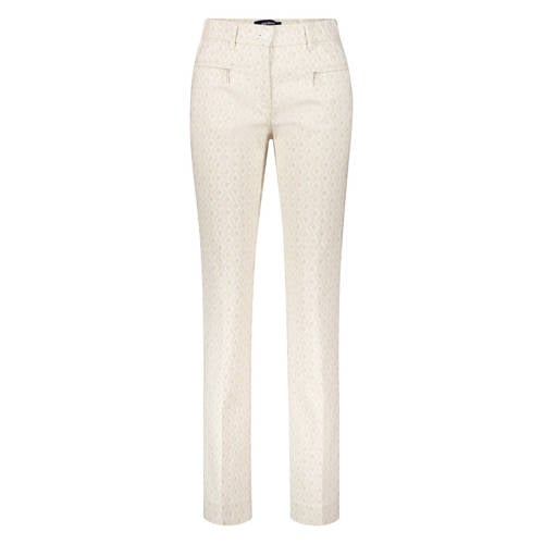 gardeur denim slim regular waist broek beige afbeelding
