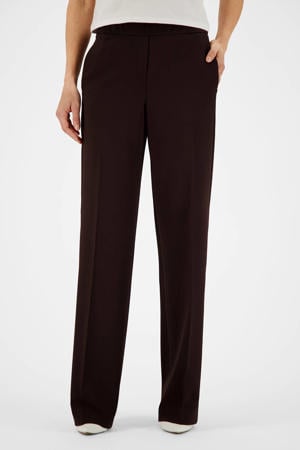 wide leg regular waist broek bruin
