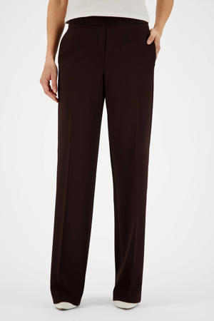 wide leg regular waist broek bruin