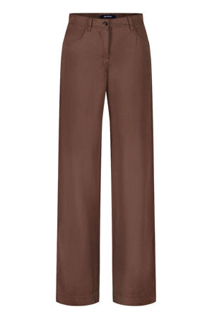 straight regular waist broek bruin