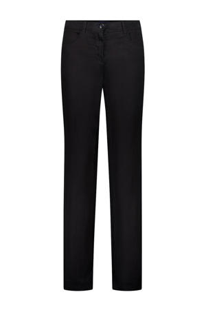 slim regular waist broek zwart
