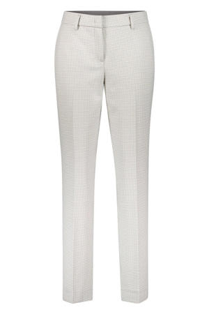 slim regular waist geruite broek lichtgrijs