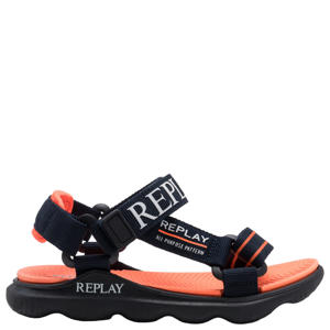 sandalen donkerblauw/oranje