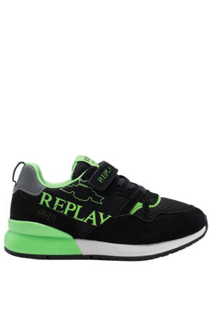 Shoot JR suede sneakers zwart/neon groen