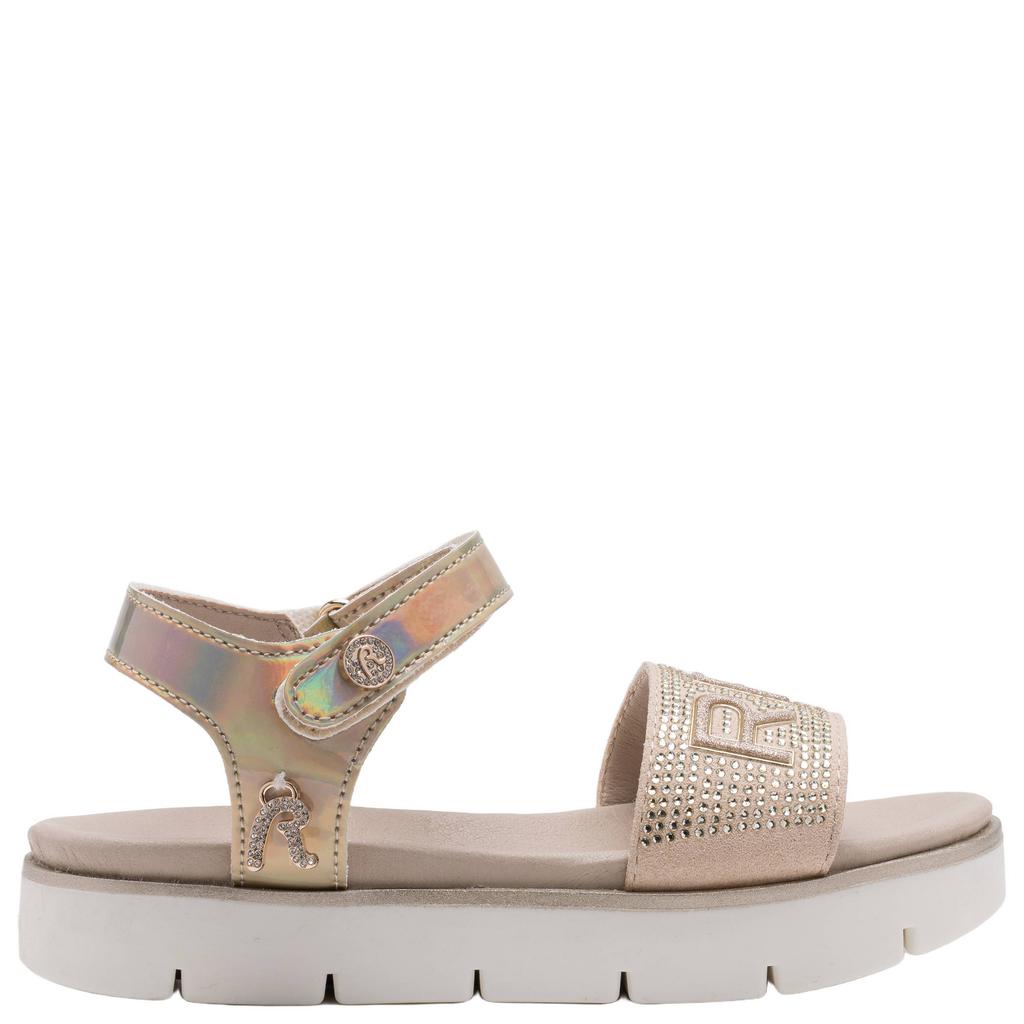 Metallic en beige meisjes REPLAY sandalen van 60% patent pu/40% micro fiber (polyester) met klittenband