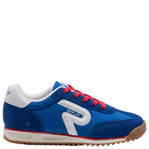 Yard JR imitatieleren leren sneakers koningsblauw/wit