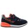 REPLAY Shoot JR suede sneakers donkerblauw/neon oranje