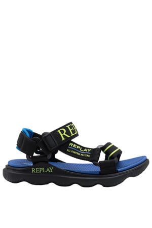 sandalen zwart/groen/blauw