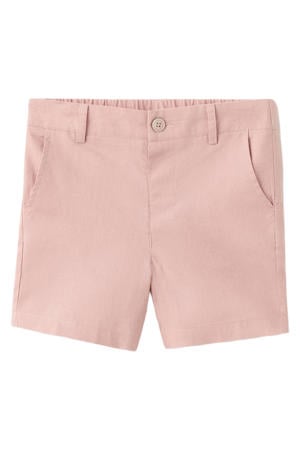 linnen casual short lichtroze