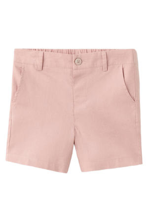 linnen casual short lichtroze