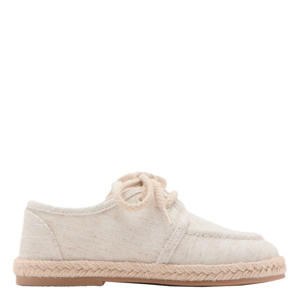 leren veterschoenen beige