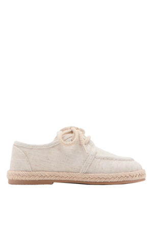leren veterschoenen beige