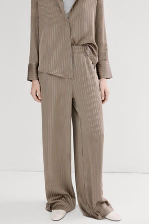 high waist casual broek bruin